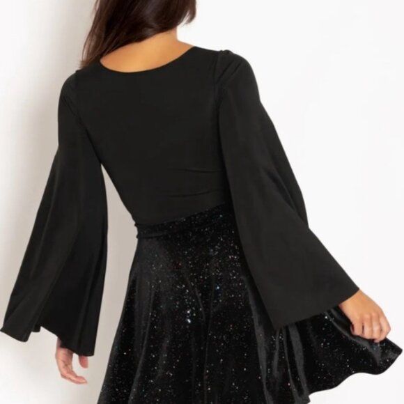 Blackmilk Clohing All That Glitters Multi Velvet Pocket Skater Skirt XL - Picture 2 of 4